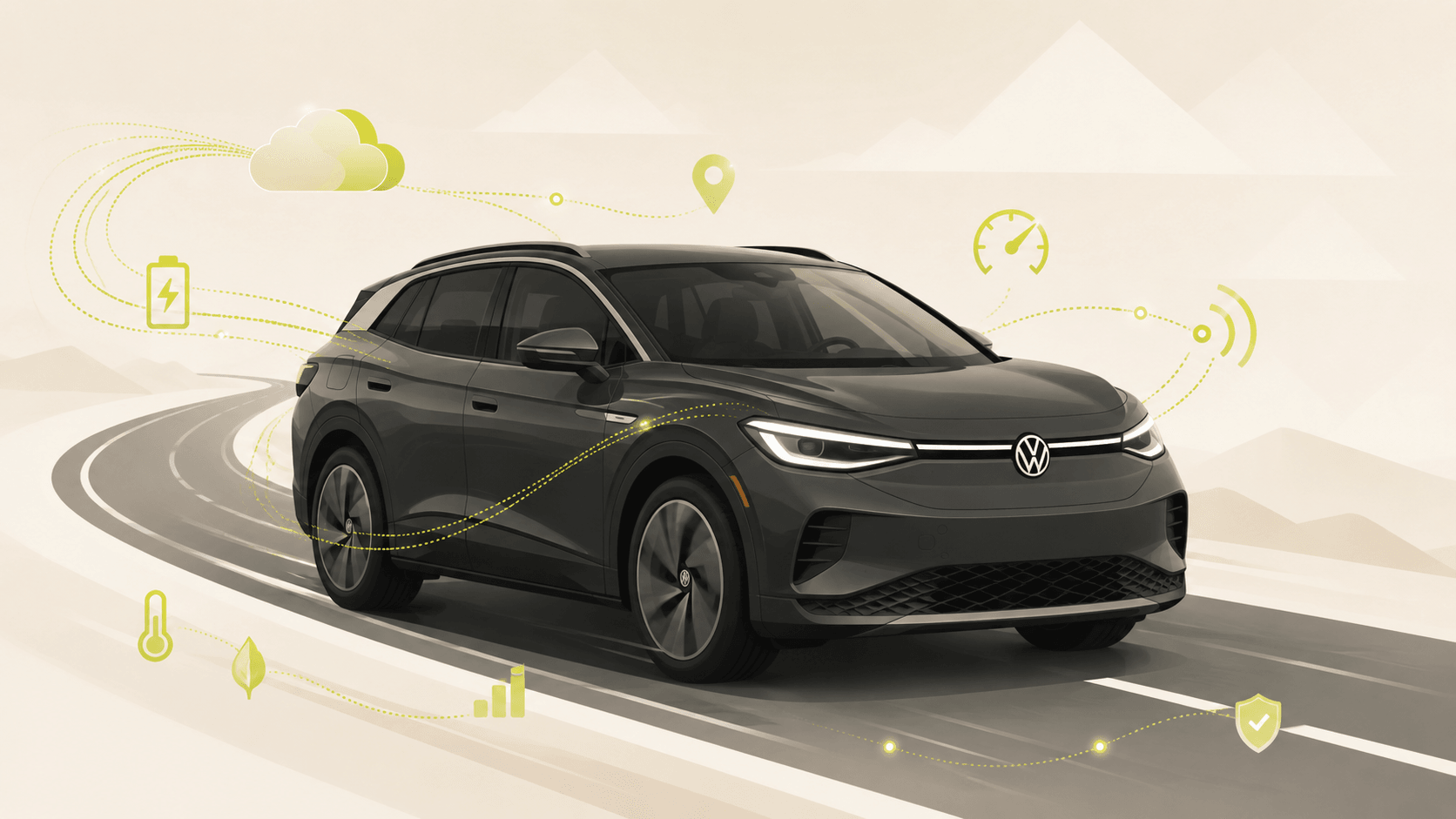 Connected Volkswagen ID.4 generating battery, driving and usage data